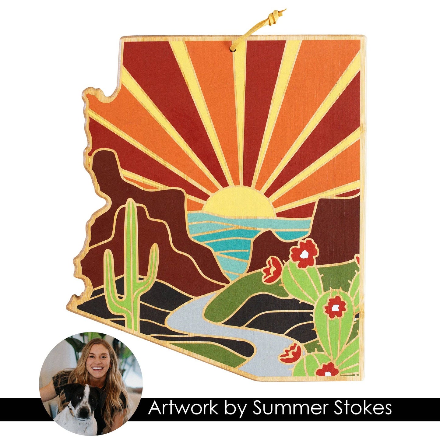 Arizona Cutting Board with Artwork by Summer Stokes