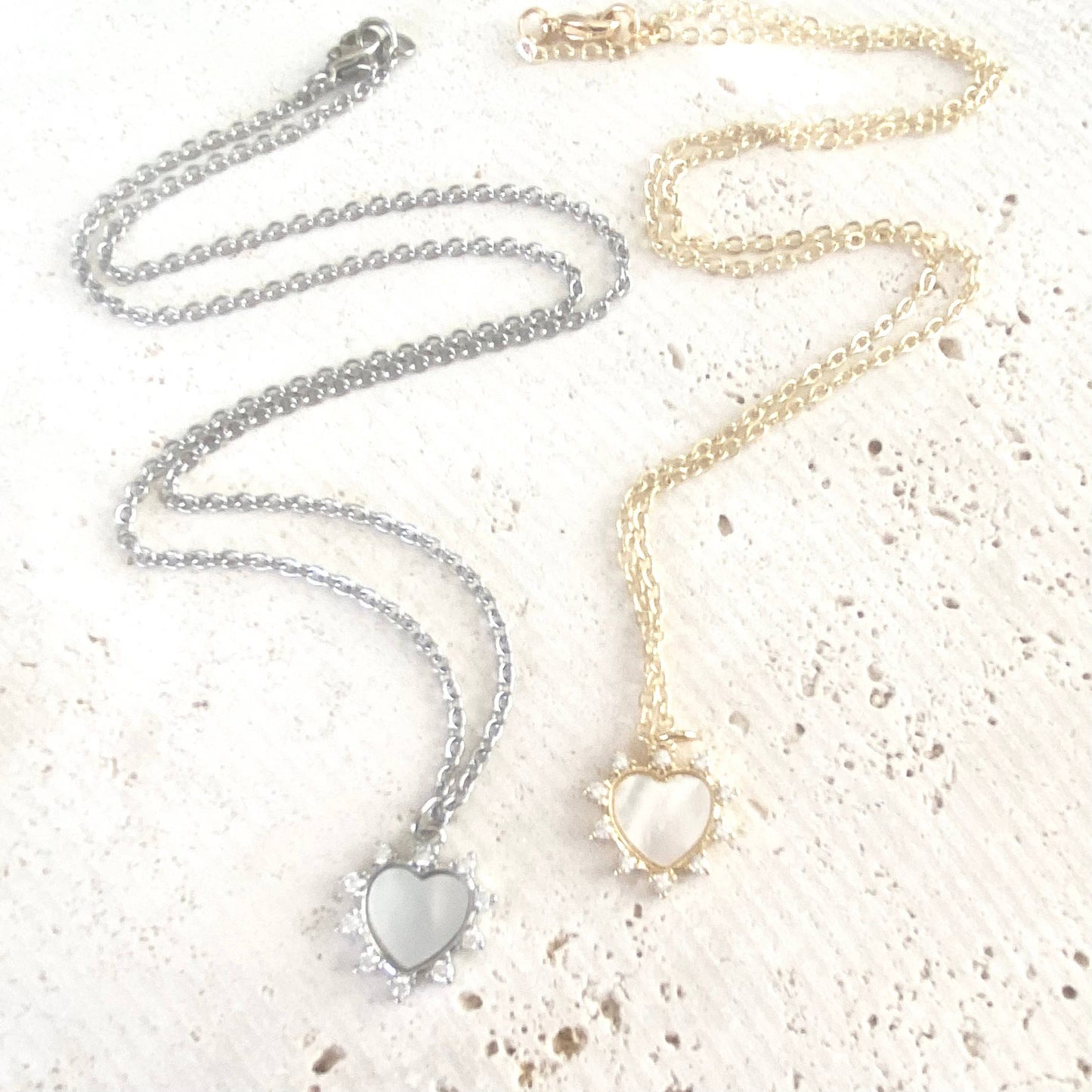 Heart love spike pearl necklace beach ocean boutique salon