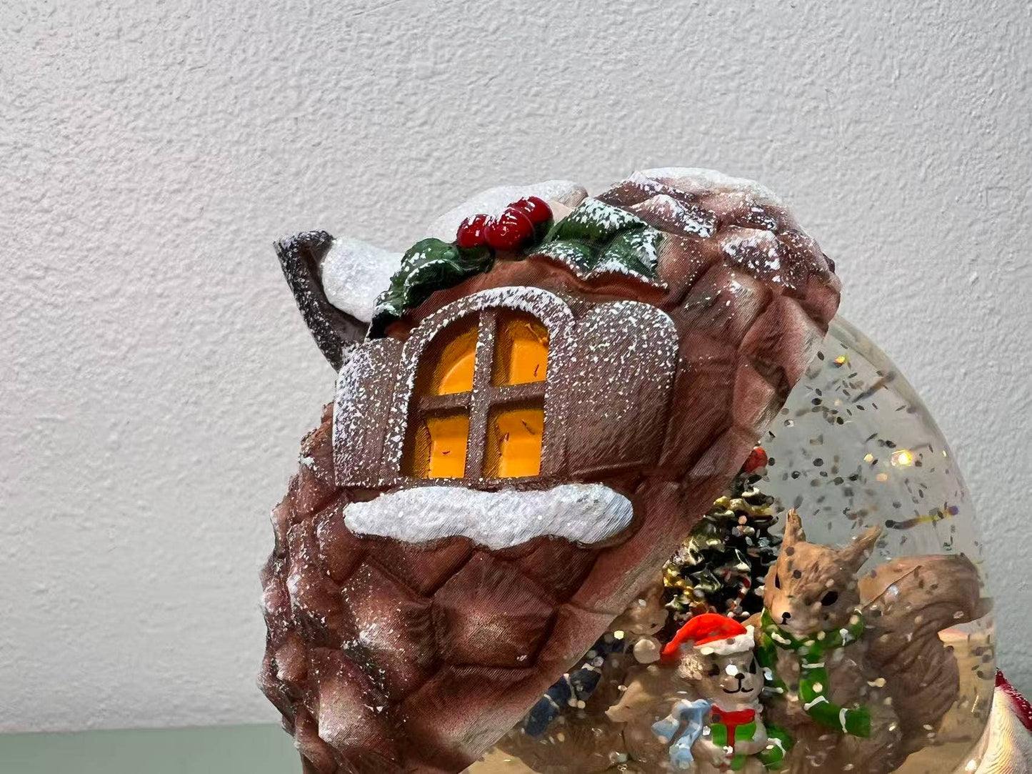 6.5” LED Lighted Acorn Holiday Water Lantern Globe