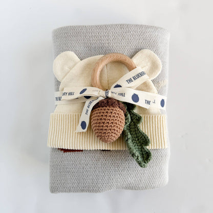 ABC Blanket Hat Teether Gift Set- Newborn Fox Acorn