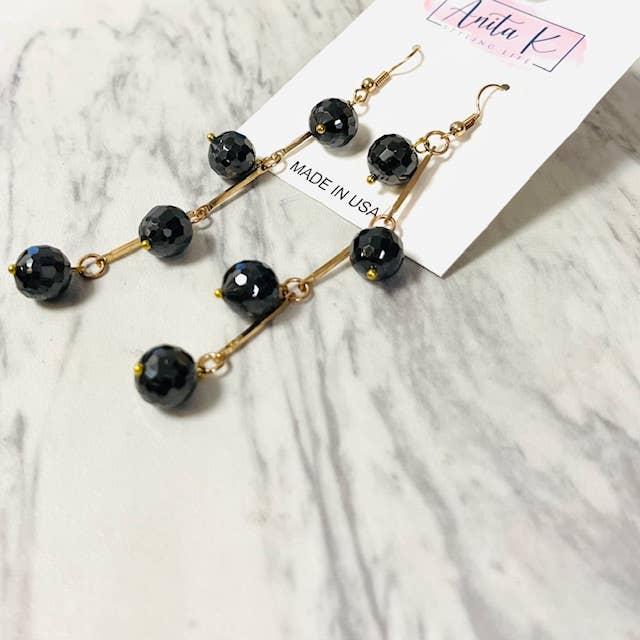 Anita K By Blushing Pink - Faceted Cubic Zirconia Bead Dangle Earring