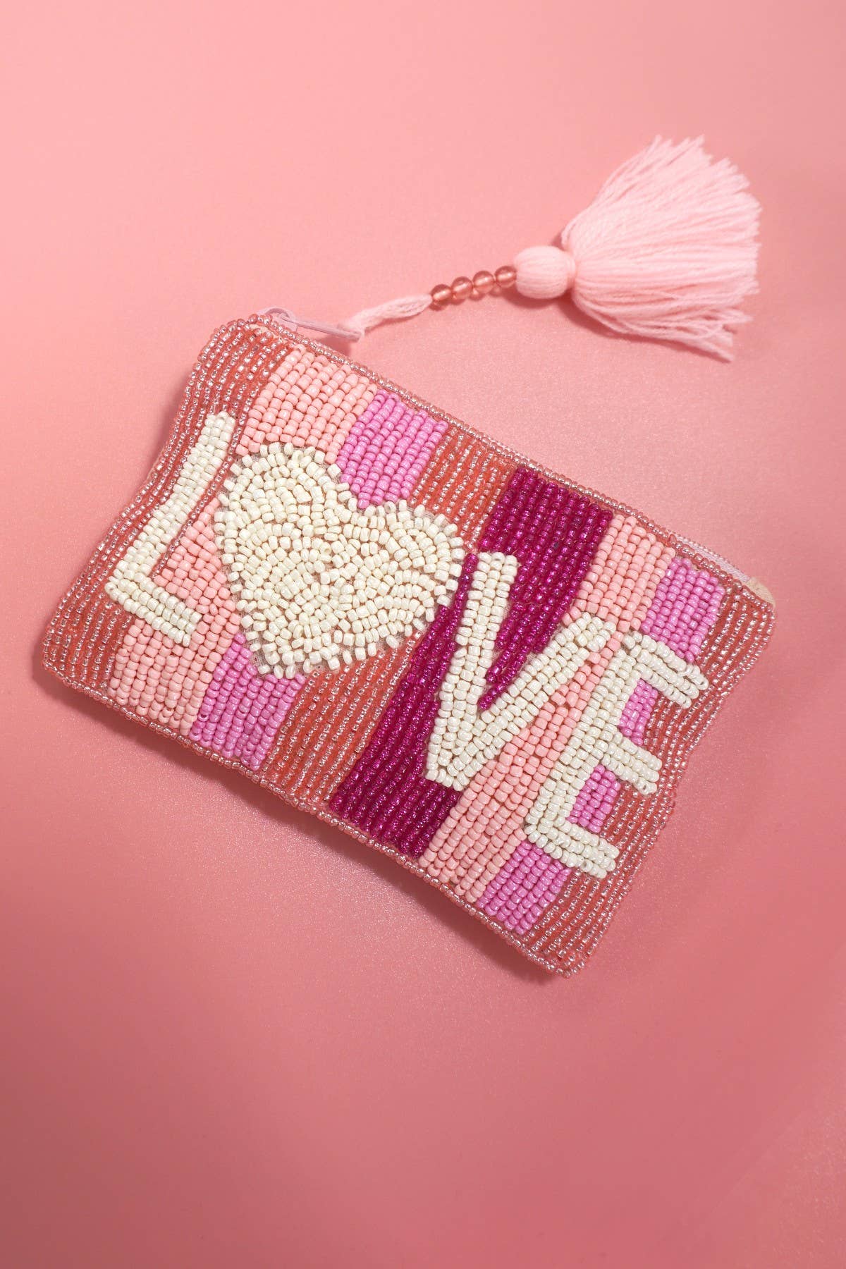 JOSSLYN by wall to wall - VALENTINE'S DAY LOVE SEED BEAD RAINBOW COIN PURSE | 91CP894