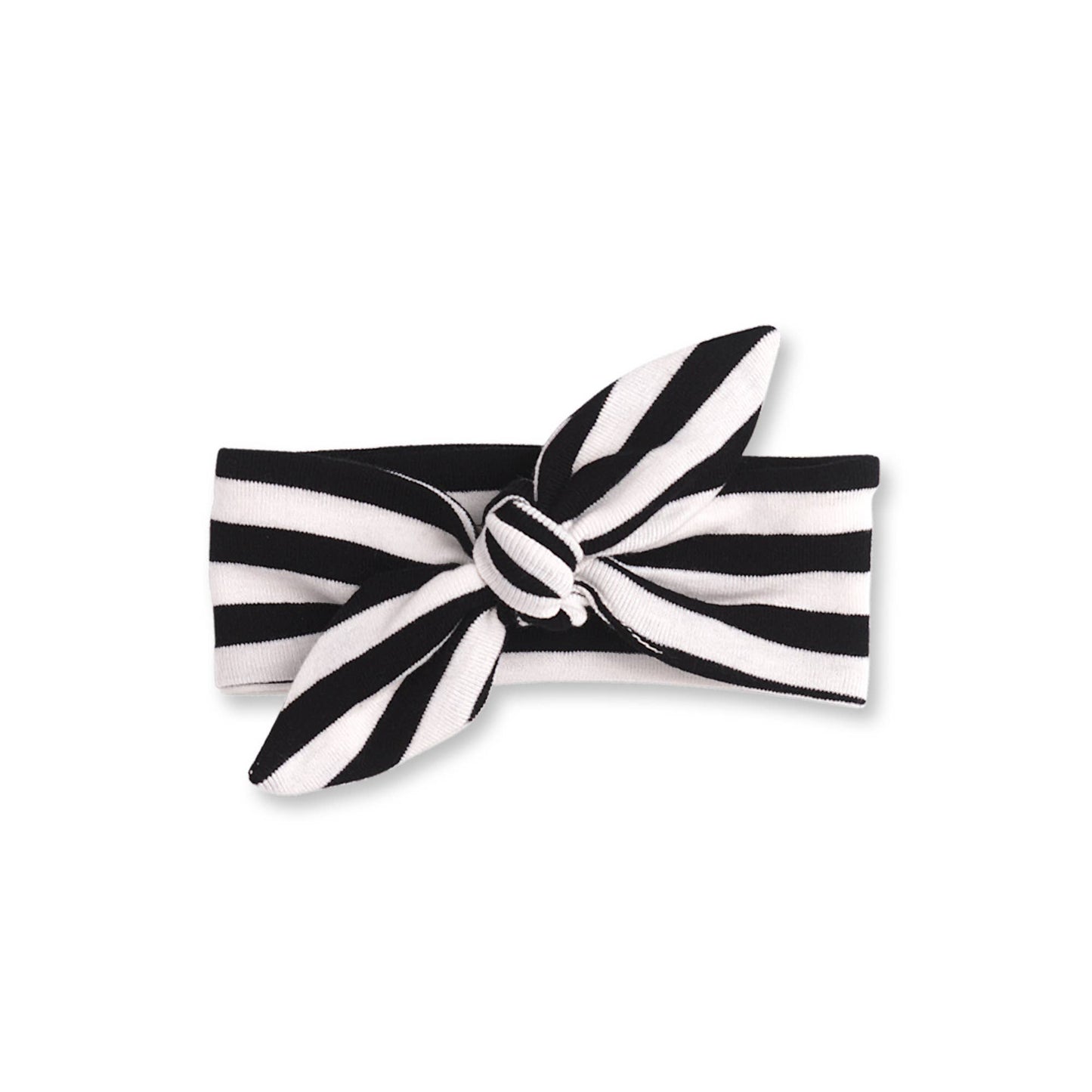 Baby Girl's Black, Gold & Striped Cotton Headbands: Black Stripe