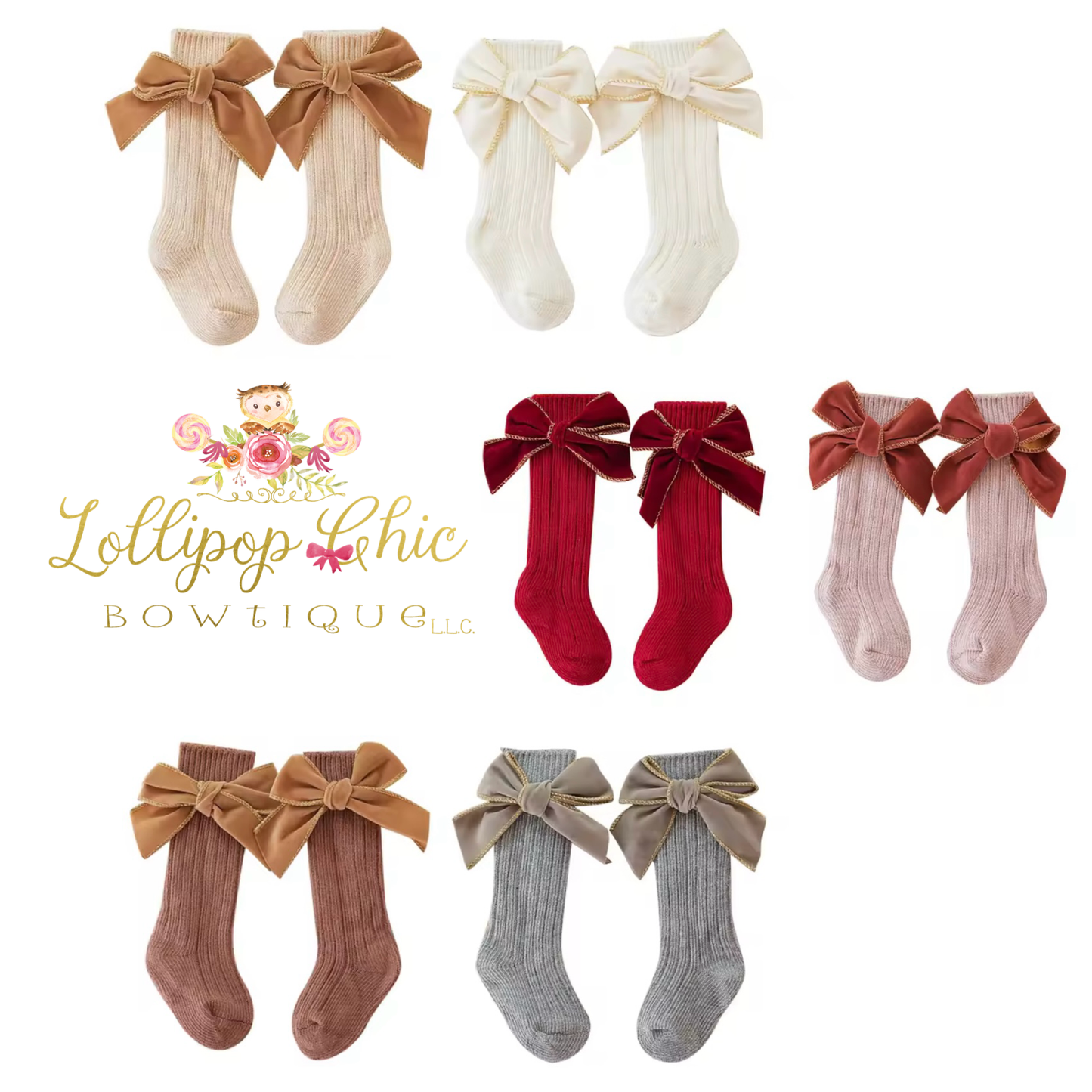 Baby Girls Winter Bow High Knee Socks