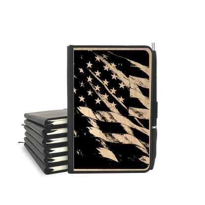 US Flag - Wood Cover Journal