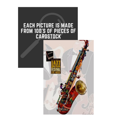 3D Collage Art | Saxophone - All That Jazz (36"x28")