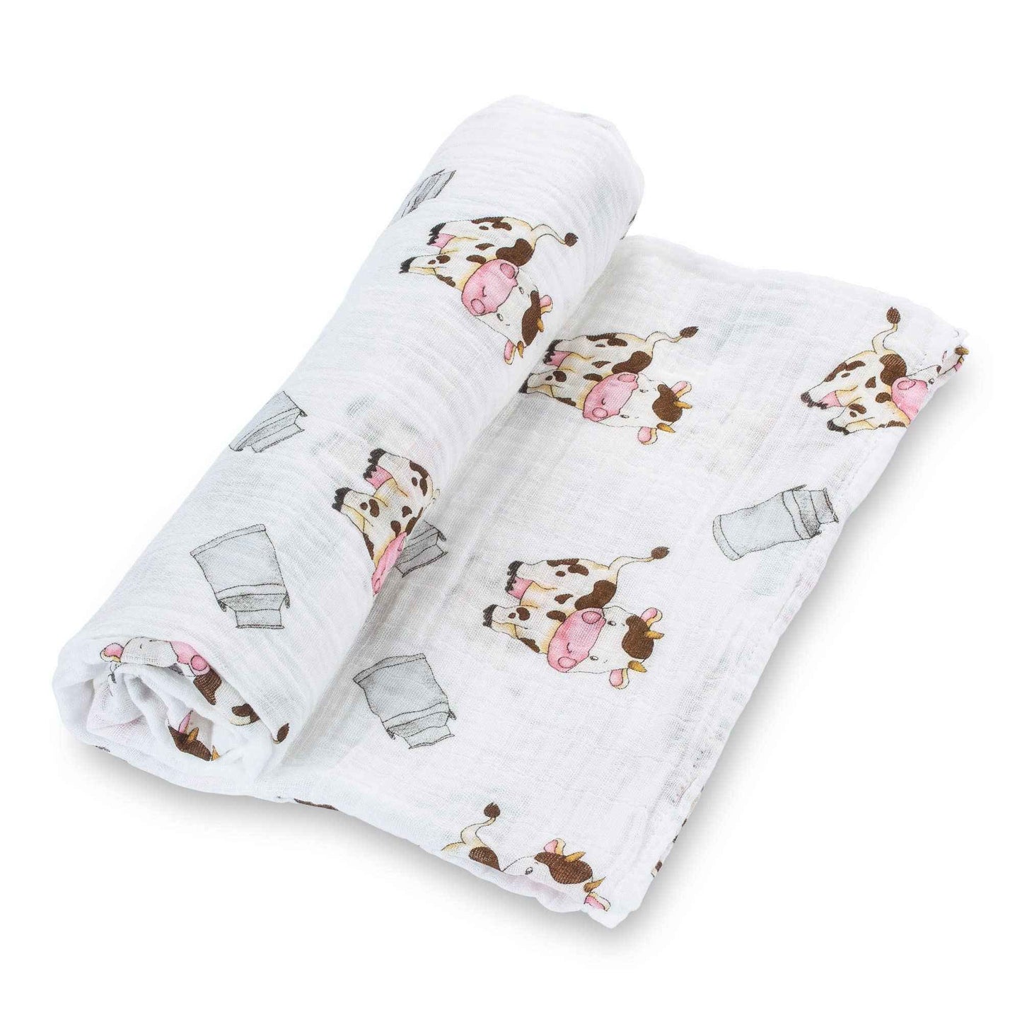 LollyBanks - The Cow Goes MOO Baby Muslin Swaddle Blanket