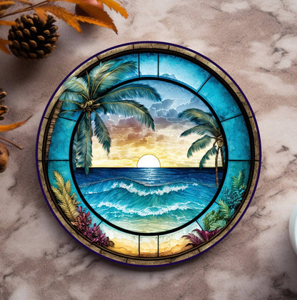 Tropical Beach Ceramic Coaster SET OF 4