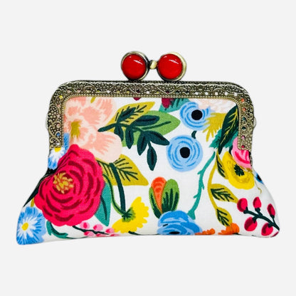 ON THE GO Credit Card Clutch-Garden Party Cream