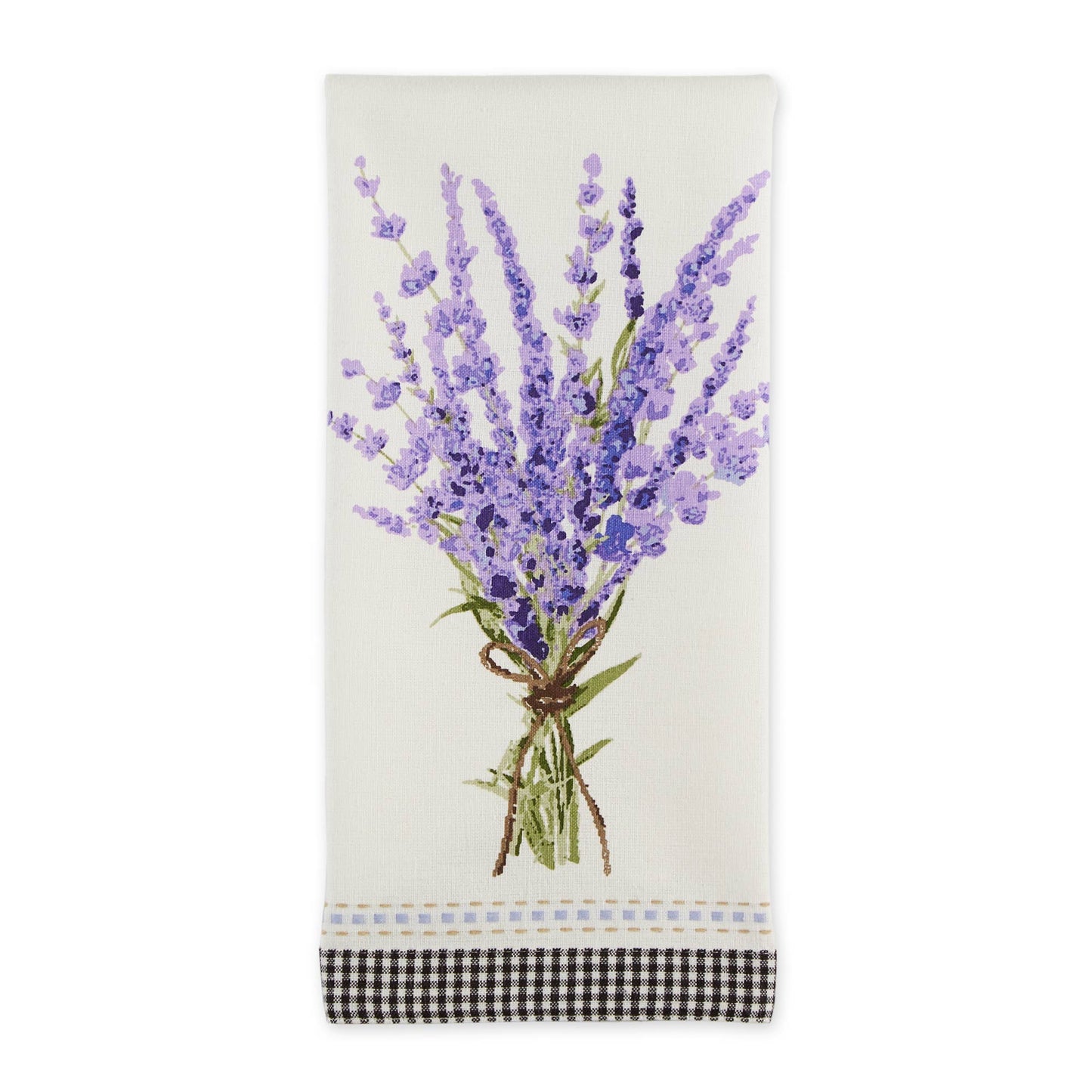 Lavender Bouquet Embellished Dishtowel