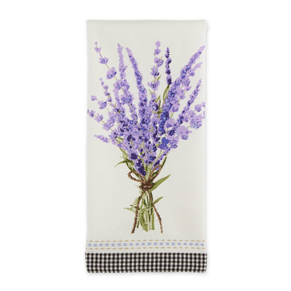 Lavender Bouquet Embellished Dishtowel