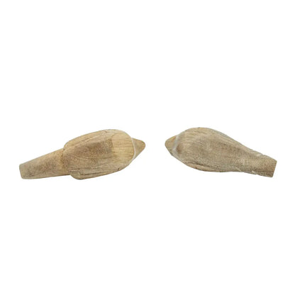 Vennie Wood Carved Decorative Bird Figures, Set Of 2