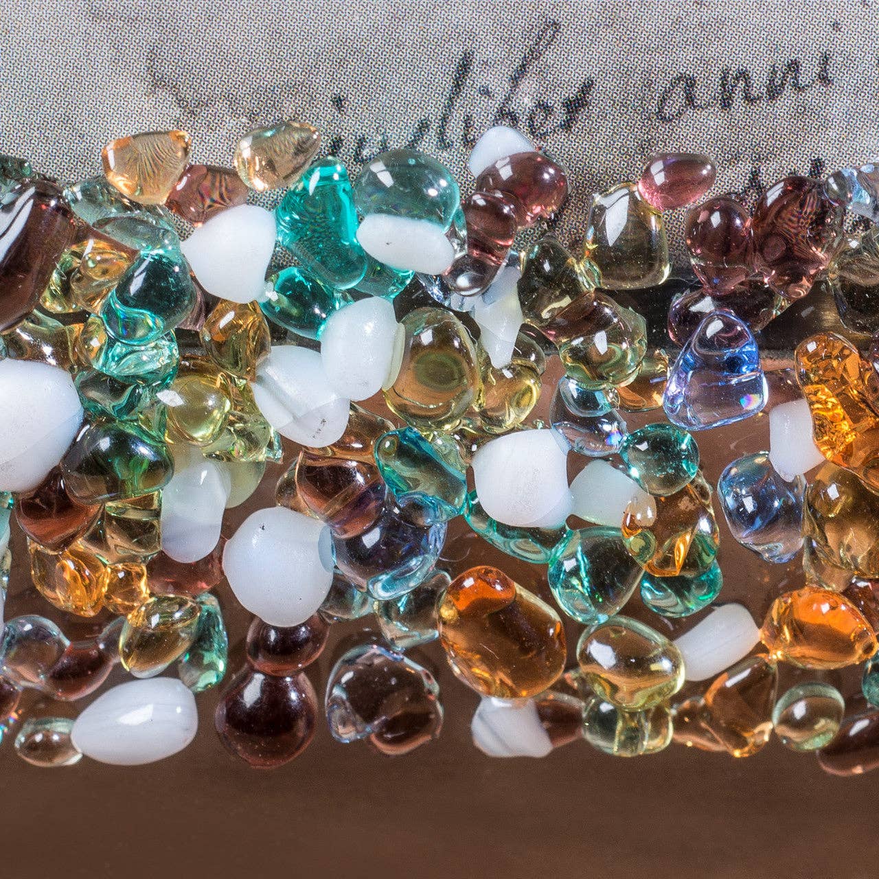 Pic 456 Multi Colored Fused Glass Chips on Clear Frame Series