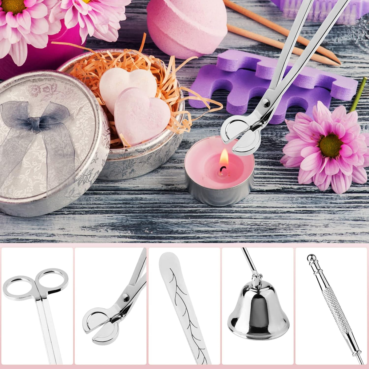 Candle Wick Trimmer Accessories Set for Care Kit- Gold