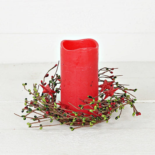 3.5" Holiday Pip berry ring with star