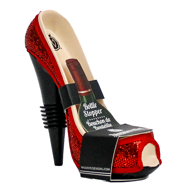Red Glitter Stopperella High Heel Wine Stopper