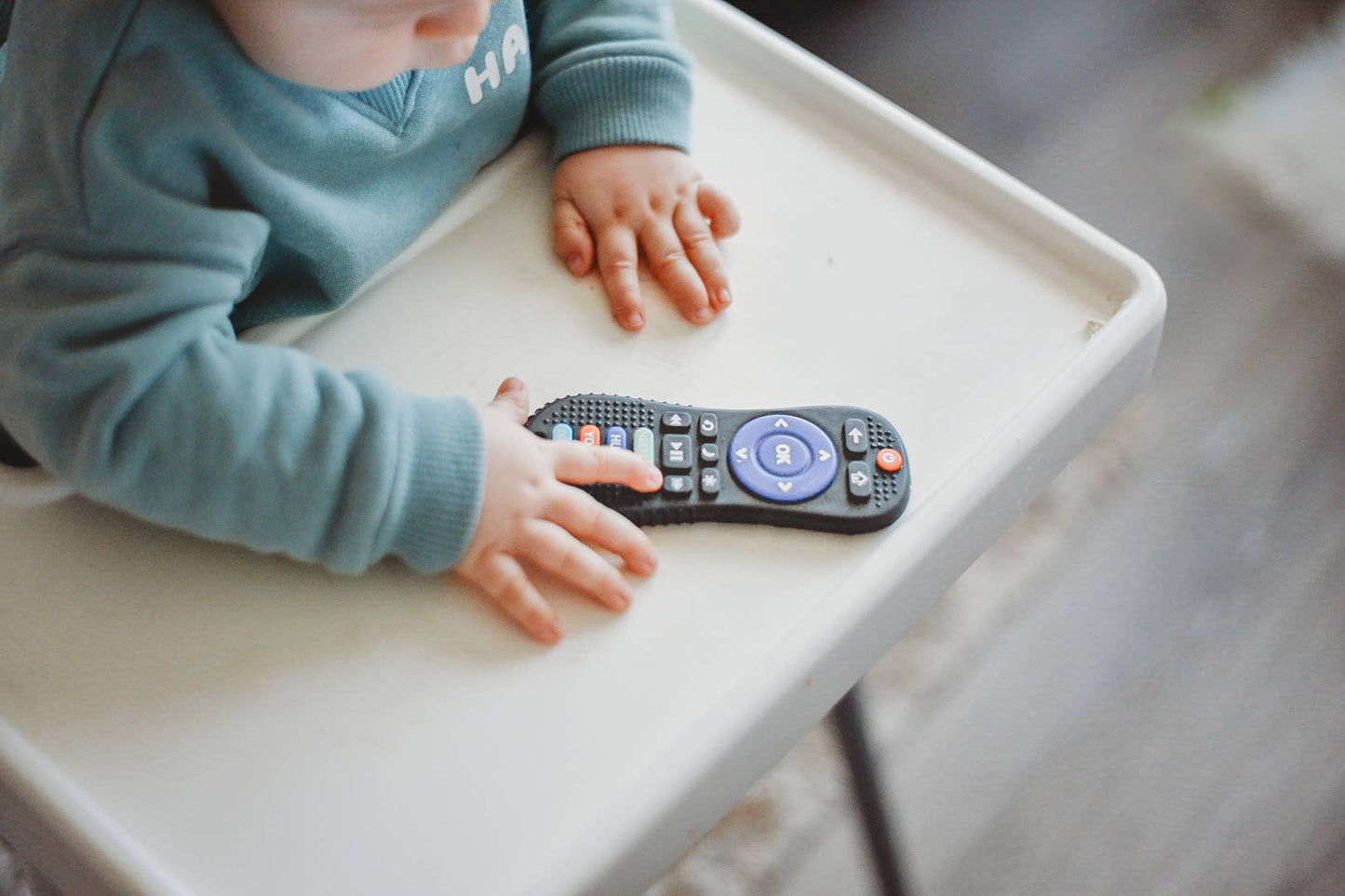 Remote Control Silicone Teether Toy Black Clip- Baby Gift