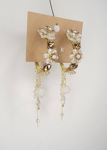 Handmade Fancy Hoop Earrings w/ Swarovski elements