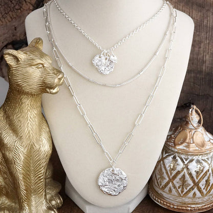 PennyLine inc - Treasure Trio – 3-in-1 Layered Hammered Coins Necklace
