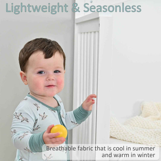 LollyBanks - Bamboo Baby Convertible Zipper Pajamas - Mallard Duck
