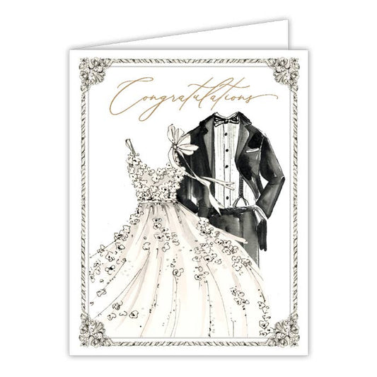 Congratulations Formal Wedding Clothes Greeting Card - RosanneBeck Collections