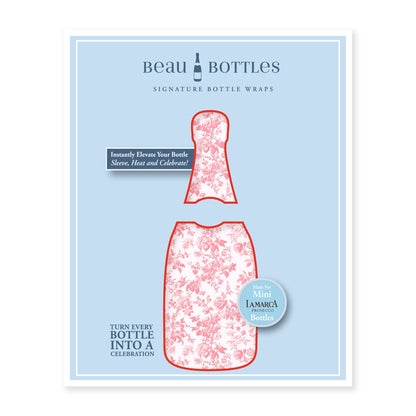 Beau Bottles Pink Floral - MINI Prosecco Collection - Six Pack