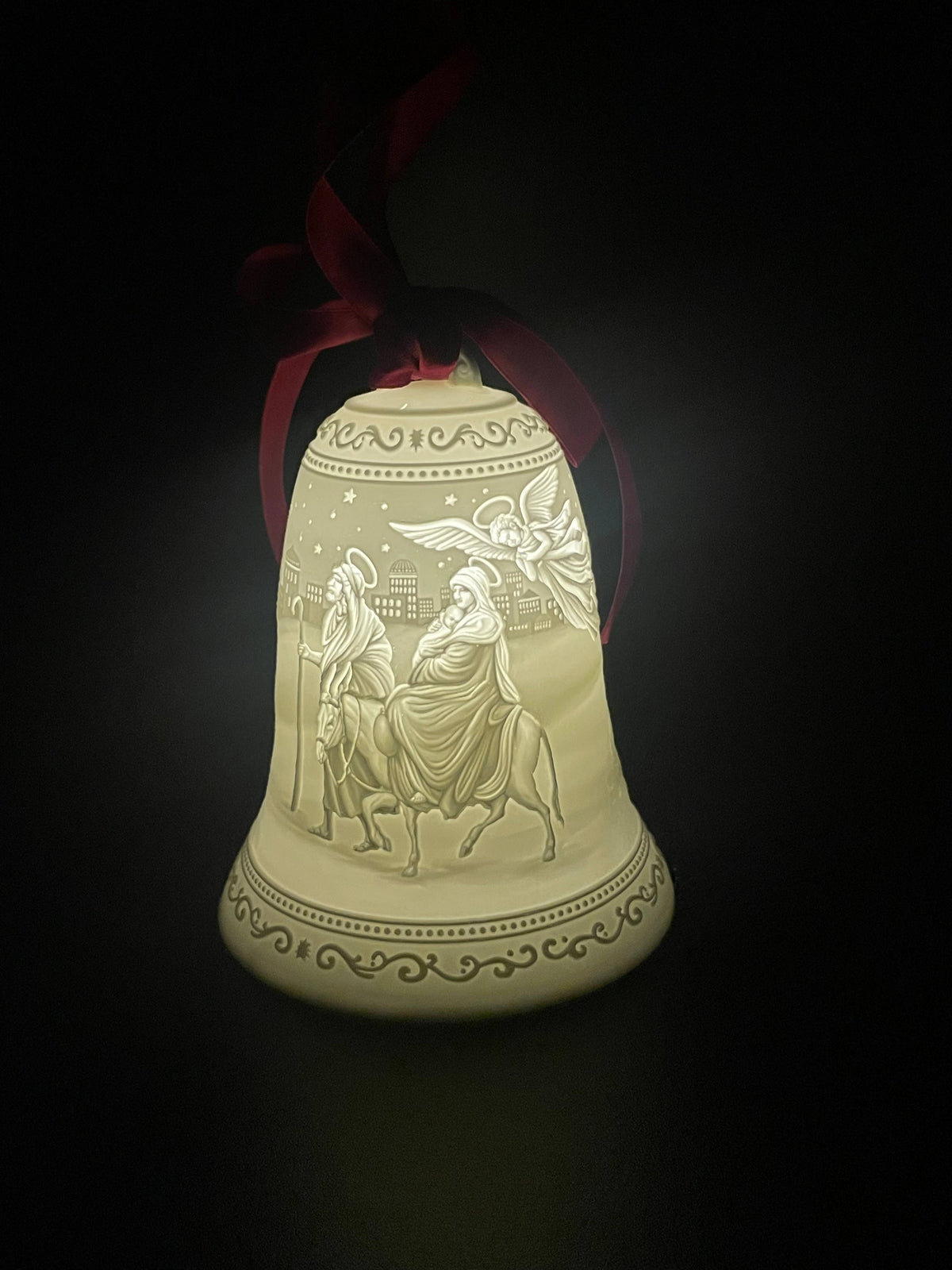 Nativity Scene Bell Ornament with LED and Timer