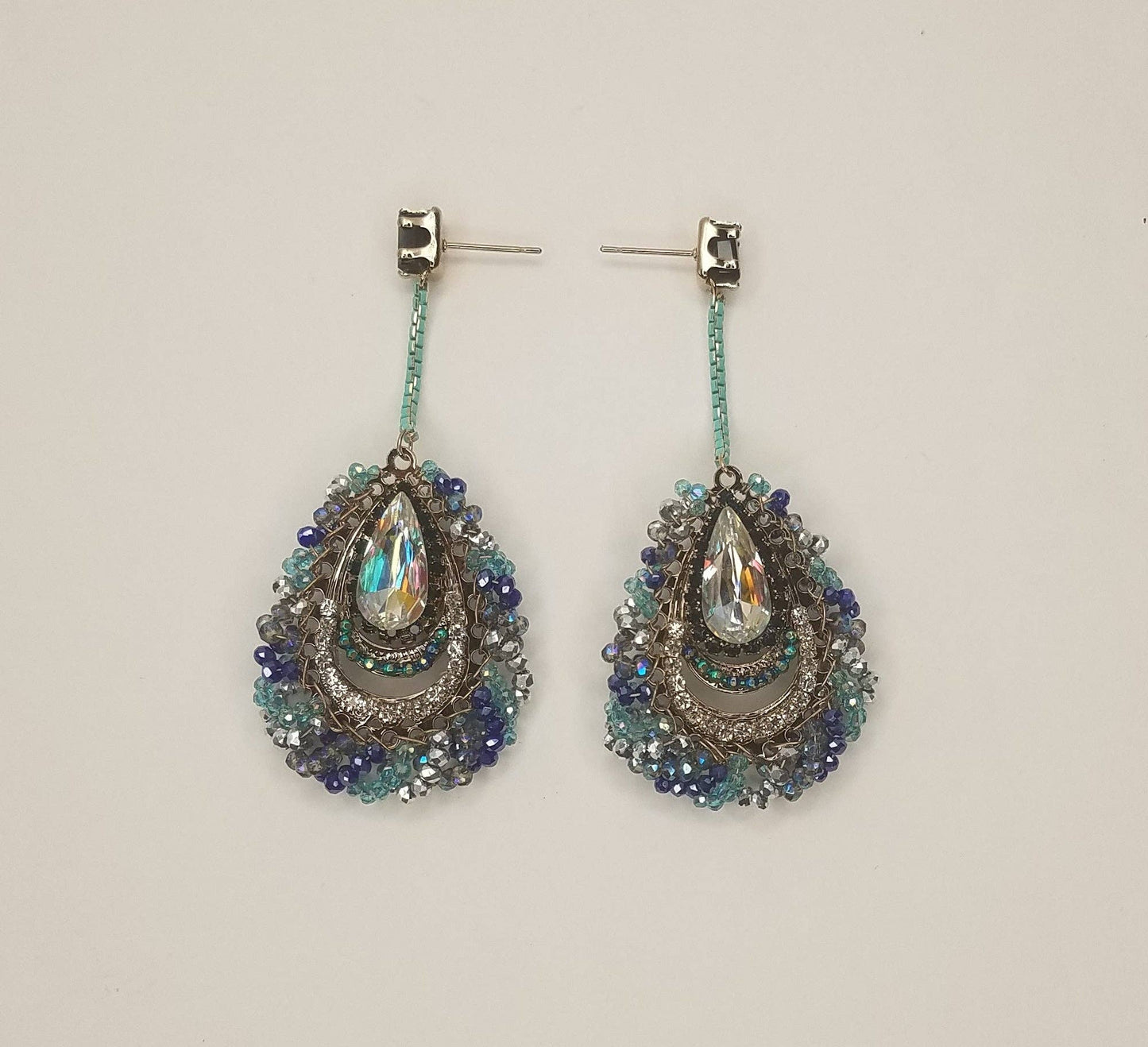 Gem Peacock Hand Made Dangle Earring