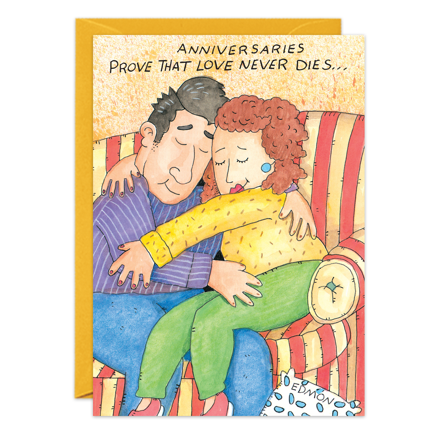 Love Falls Asleep Anniversary Card