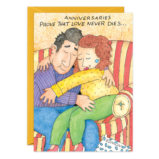 Love Falls Asleep Anniversary Card