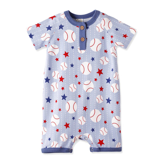 Grand Slam Baseball Bamboo Shorty Romper