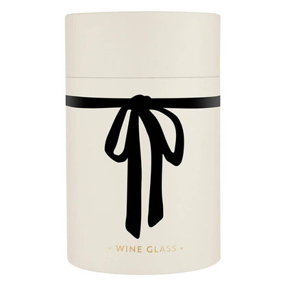 Stemless Wine Glass - Black Bow