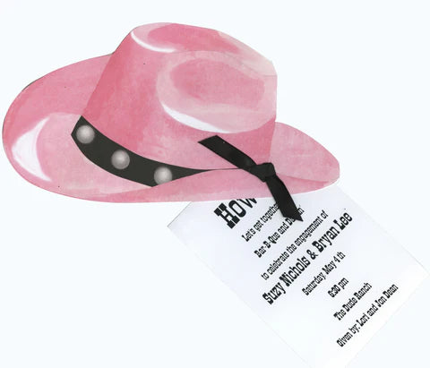 Cowgirl Hat with Glitter Greeting Card