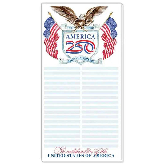 America 250 Logo with Bald Eagle and Flags Long Pad