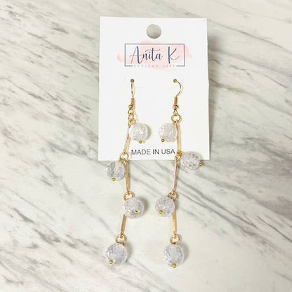 Anita K By Blushing Pink - Faceted Cubic Zirconia Bead Dangle Earring