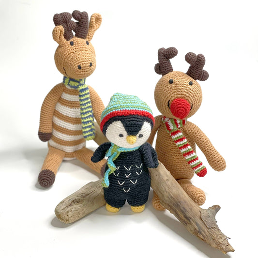 Handmade Rudolph the Red-Nosed Reindeer Rattle  Large