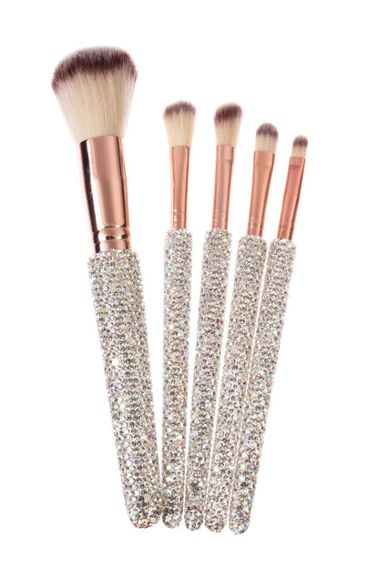 5PCS Ceramic Rhinestone Make Up Brush Set CR0016: Gold