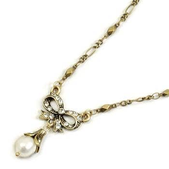 Sweet Romance Jewelry - Bow Pearl Wedding Necklace N1070