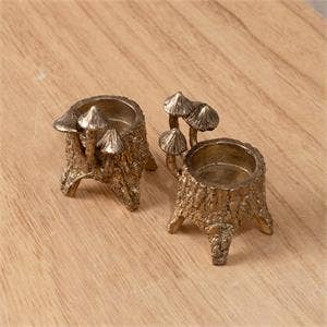 Mushroom Tea Light Holders-Set of 2