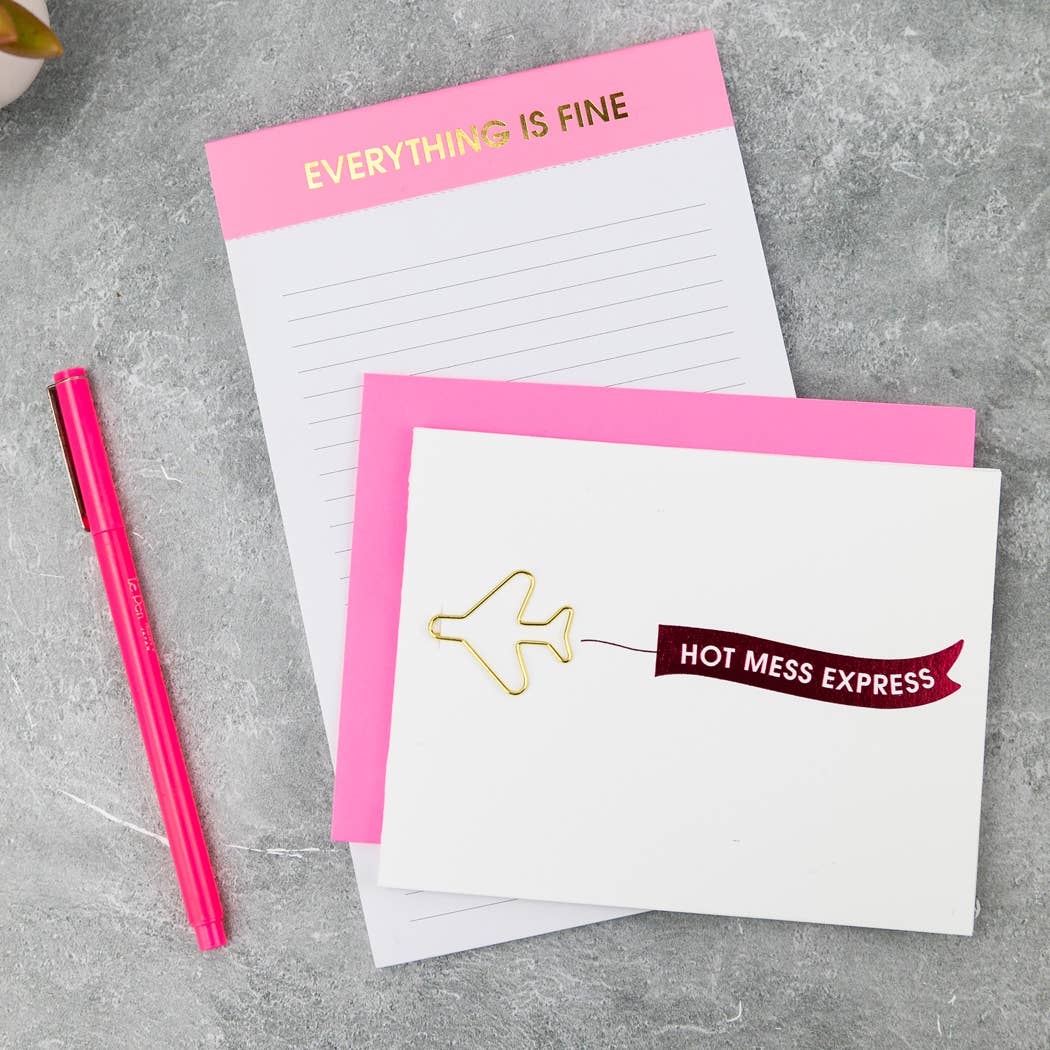 Chez Gagné - Everything Is Fine - Lined Notepad - Pink - 65 perforated pages - 5x8