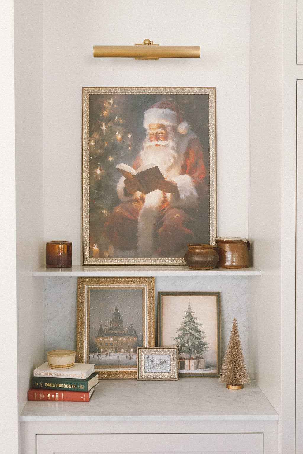 Classic Santa Framed Antique Art
