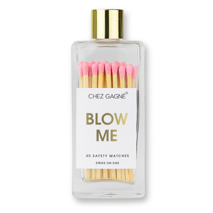 Chez Gagné - Blow Me - Glass Bottle Safety Matches - Pink
