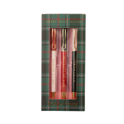 Holiday Cheer Metal Pen Set - Stocking Stuffers, Gifts