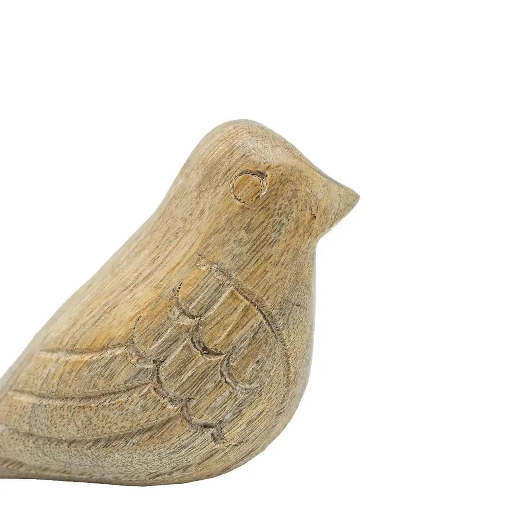 Vennie Wood Carved Decorative Bird Figures, Set Of 2