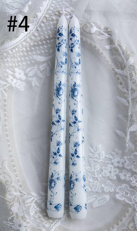 Blue and White Porcelain Smokeless Taper Candle