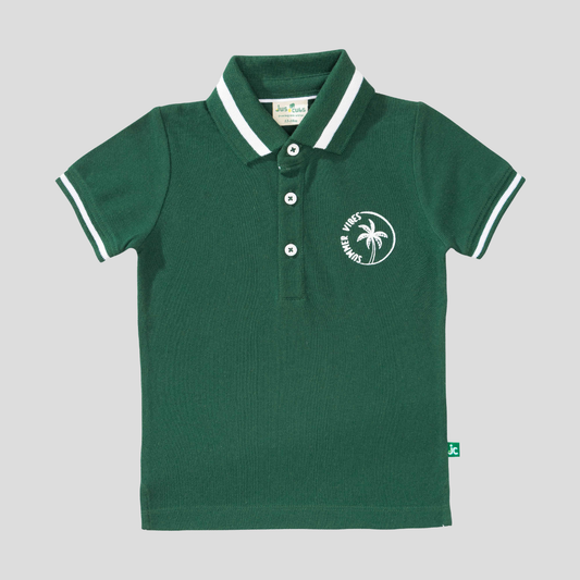 Polo Shirt with Striped Jogger Set for Boys