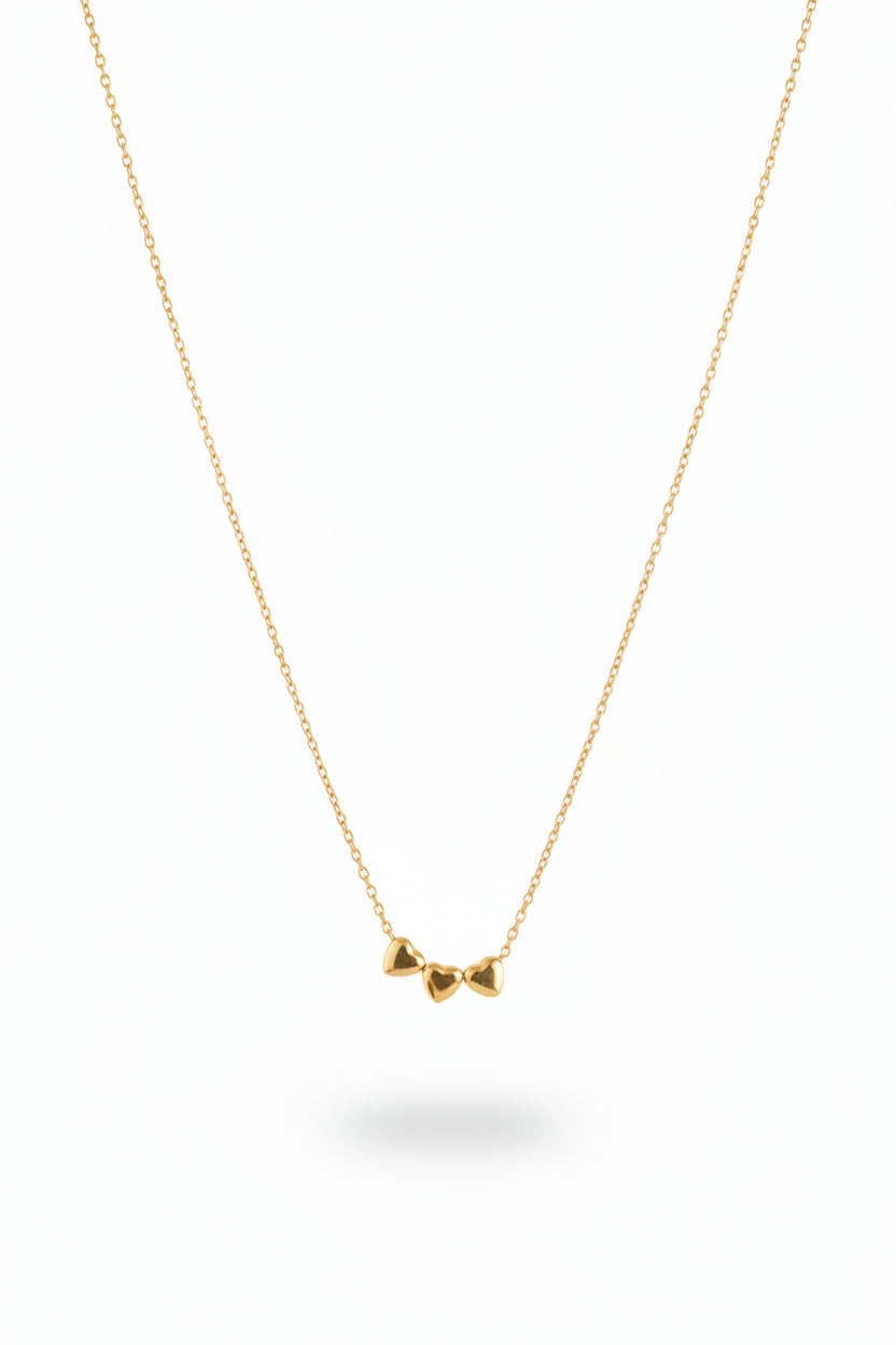 Dainty 3 Heart Necklace