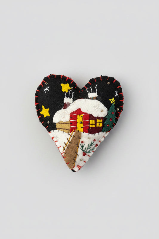 Large heart with cottage ornament
