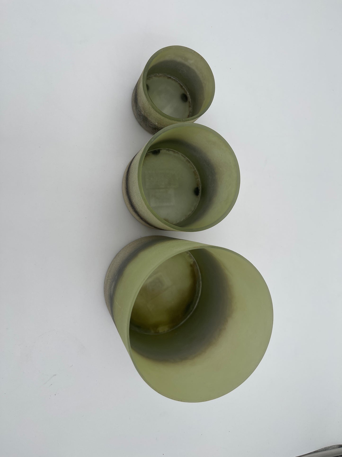 Portavelas con textura verde degradado de 3,5 pulgadas