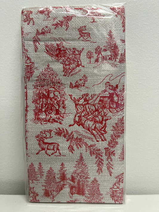 Christmas Toile Guest Napkin Pack of 48